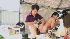 【野外活動】BBQオフパコ！！身も心もおマ○コも開放！！BBQ会場で乱痴気パーティーに！？の15番目のサンプル画像