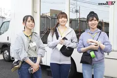 SOD女子社員 まだ撮影現場に行ったことない制作部新卒ちゃん3人のマジックミラー号逆ナンパ研修！ 男性器サイズ調査の為、恥ずかしながらち●ぽ測定！勃起が収まらなくて困っている男性を放っておけず、 あの手この手で全員発射させちゃいました 合計8発射！の9番目のサンプル画像