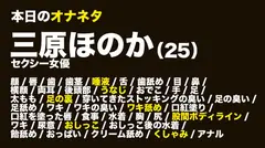 【①出演：三原ほのかさん/25歳/B90/W58/H85】【②服装：私服/スク水】【③収録フェチ(収録順)：顔/唇/歯/歯茎/唾液/舌/歯舐め/目/鼻/横顔/両耳/後頭部/うなじ/おでこ/手/足/太もも/足の裏/穿いてきたストッキングの臭い/足の臭い/足舐め/ワキ/ワキの臭い/ワキ舐め/口紅塗り/口紅を塗った唇/食事/水着(胸/尻/股間ボディライン/ワキ)/尿意/おしっこ/おしっこ後の水着/飴舐め/おっぱい/クリーム舐め/くしゃみ/アナル】女性の全てがオナニーのネタである 014のサムネイル画像