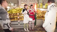 自撮り目当ての美容師コンビを即パコ☆強めの貞操観念も同僚のフェラチオ姿に崩壊…サンタコスのまま潮吹き散らす真面目少女のガチイキスプラッシュｗｗのサムネイル画像