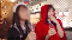 【ハロウィンナンパ×みずきちゃん編】赤ずきん衣装のギャル系お姉さんを即マンGET！後輩と一緒にしちゃってパイパン膣穴を好き放題される…！？のサムネイル画像