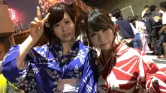 【花火大会・浴衣ナンパ！】美乳浴衣女子2人組！大量潮吹き！浴衣はだける絶頂イキまくりセックス！のサムネイル画像
