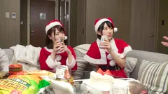 【クリスマスナンパ×さきちゃん編】Fカップナースの卵がエロサンタコスで大量潮吹き！デカチン巨根で貫かれる体格差あり過ぎな行為！連発の大乱交！！のサムネイル画像
