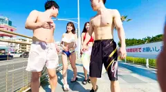 【客演喰いの清楚系ビッチ】劇団員をやっているEカップ美巨乳美少女を水着ナンパ！激ピストンからの中出し→最後は可愛いお顔にぶっかけフィニッシュ！！のサムネイル画像