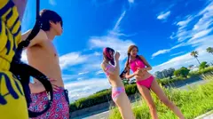 【神スタイル】【170cm】海でナンパしたモデル級インフルエンサーの9頭身ボディエロ過ぎwww彼氏持ちだけど●わせてゴムなしSEX！中出し&顔射しちゃいました！！のサムネイル画像