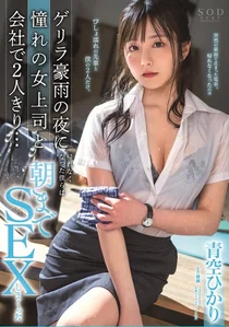 ゲリラ豪雨の夜に憧れの女上司と会社で2人きり…帰れなくなった僕らは朝までSEXしまくった 青空ひかりの作品画像